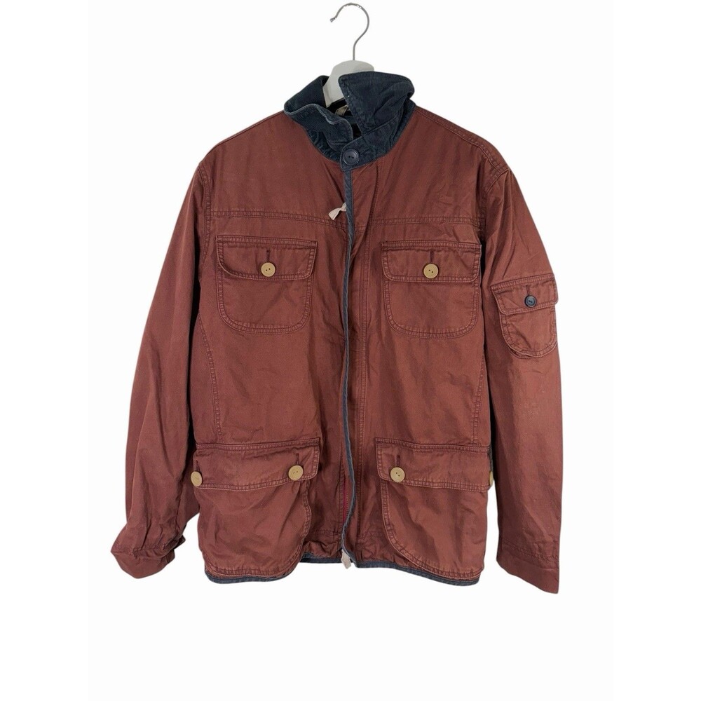 CPO Provisions Red Trucker Canvas Zipper Expedition Cotton Jacket Small Mens Red